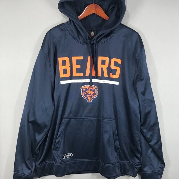NFL Chicago Bears Hoodie Men's 2XL Blue Logo Pullover Sweatshirt Pockets Soft - Picture 1 of 15